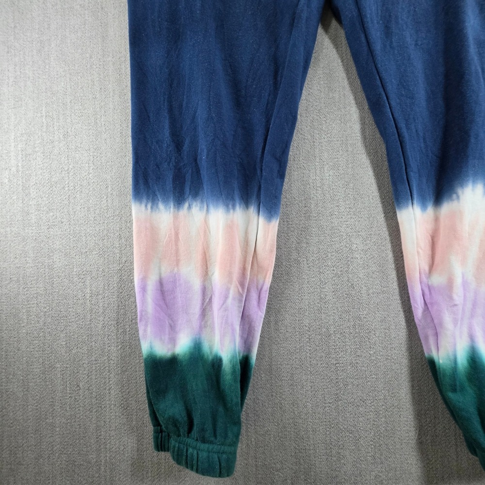 Wildfox Jogger Sweatpants Womens Large Blue Tie Dye Fleece Lounge Pants - Picture 15 of 16